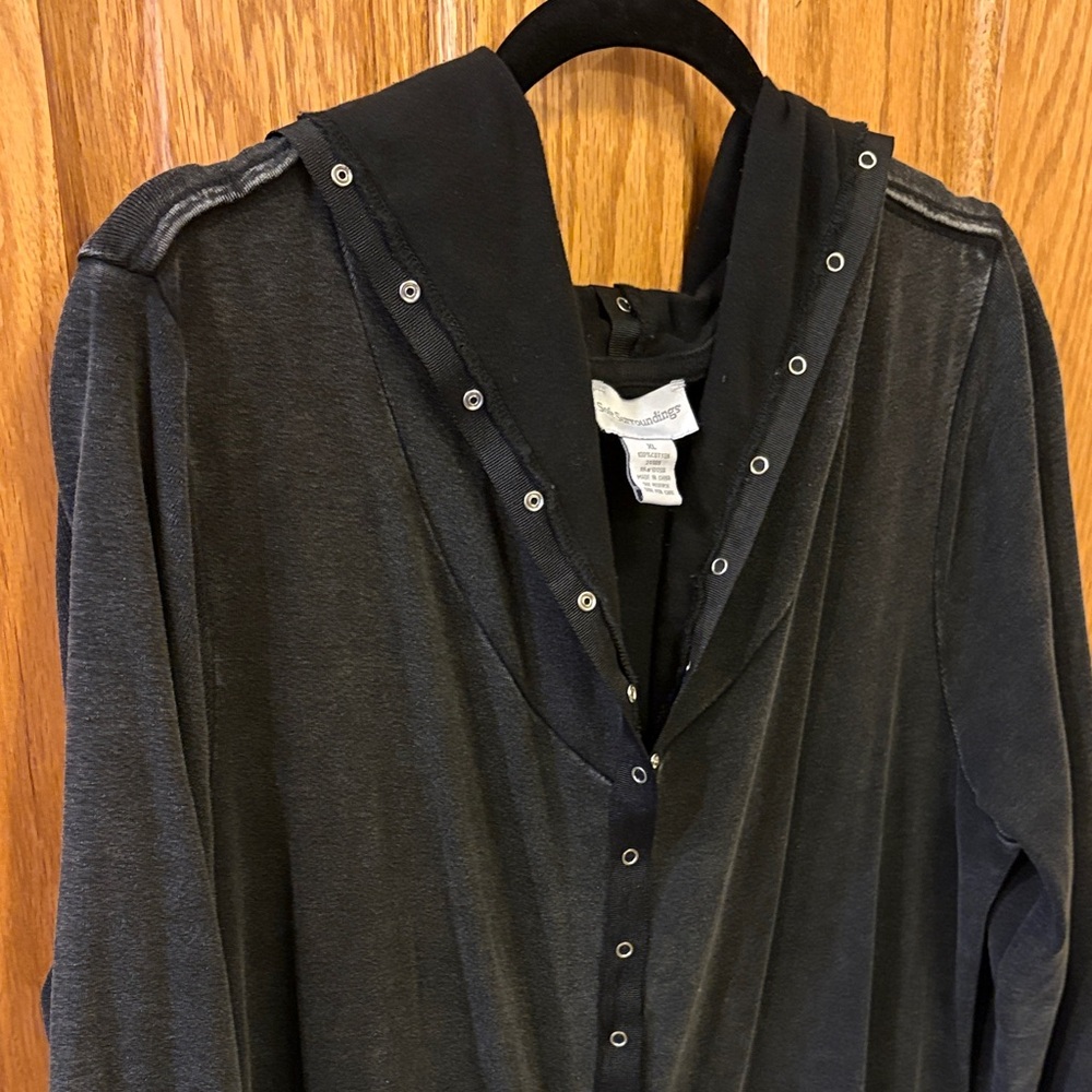 Soft Surroundings Washed Black Buttoned Duster or Dress - Picture 12 of 16